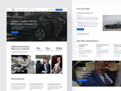 Limo & Chauffeur Website - Case Study car chauffeur clean design landing page limo luxury modern premium rent responsive ride ui design user experience user interface ux design web web design webpage website