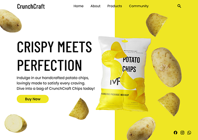 Potato Chips - Landing Page branding ui