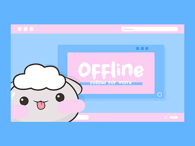 Offline Screen brand brand identity branding cute design graphic design illustration logo offline screen sheep stream twitch.tv vector