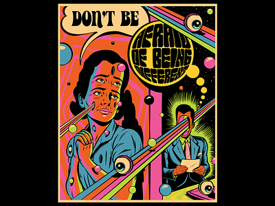 Don't be afraid of being different design illustration lowbrow art pop art psychedelic retro surrealism vector vintage weird