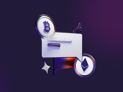 Crypto icon BTC & ETH 3d app branding btc chat coin crypto design eth graphic design mobile smm