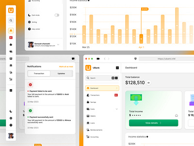 Ubank - online banking dashboard design ui ui design uiconcept userinterface ux ux design رابط کاربری