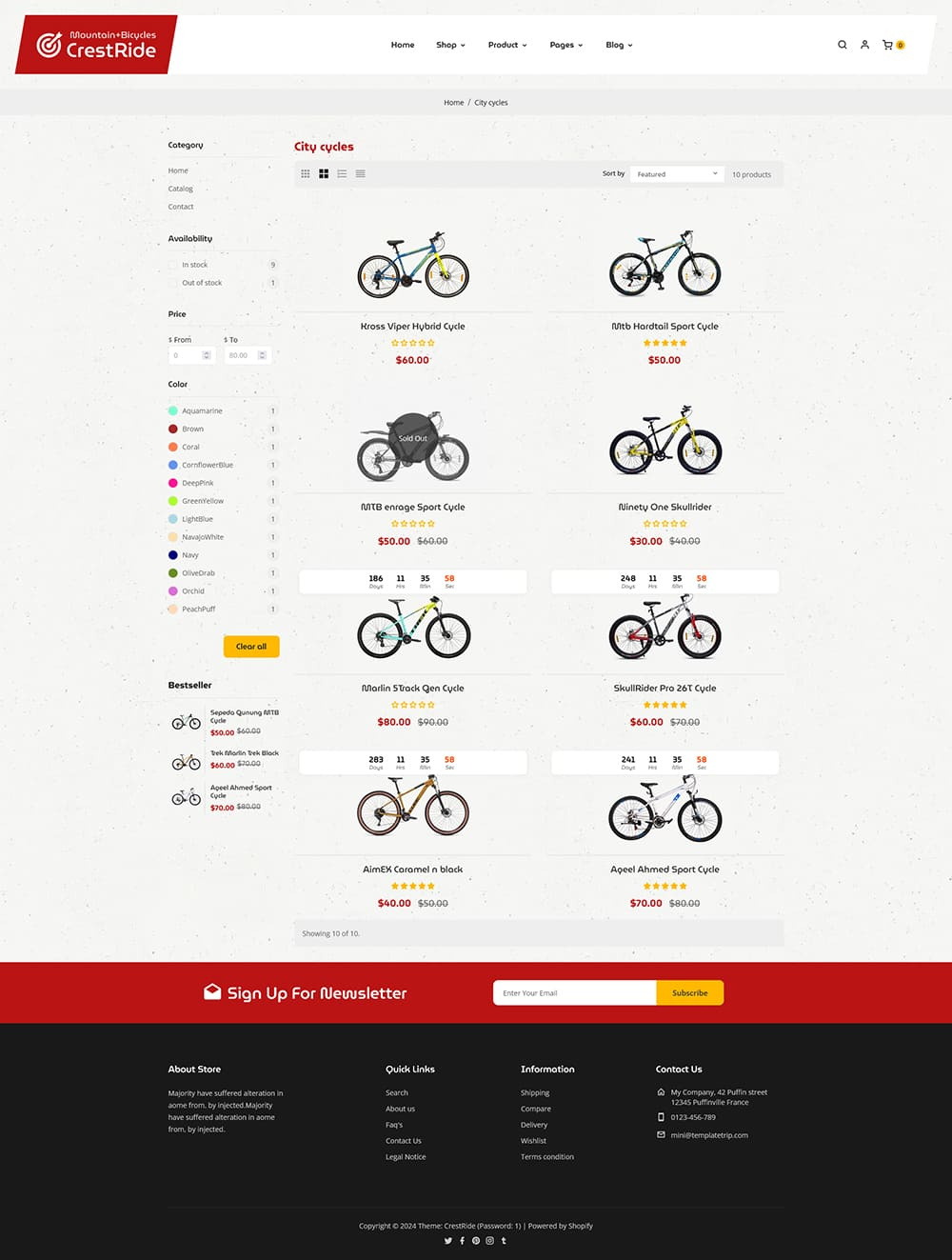 CrestRide – Sports Bicycles, Bikes, Adventures Shopify Theme by ...