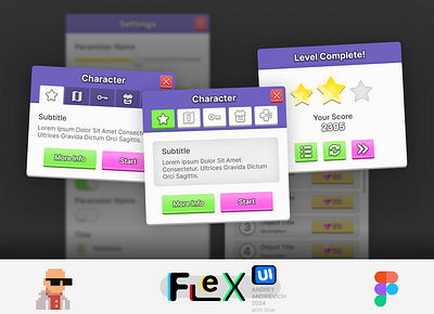 Game Interface. Business toy kid tycoon casual. UI Kit. FlexUI v cartoon color figma flat flexui fun game gui hud interface mobile mobile game tycoon ui ui kit uikit user intarface ux web web game