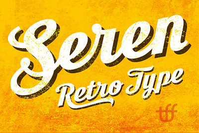 Seren Script baseball brush display fonts handwriting logo retro script signpainters soda softball vintage