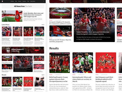 Sport News Website challenge clean daily ui illustration liverpool minimalist news red sport the reds website news white