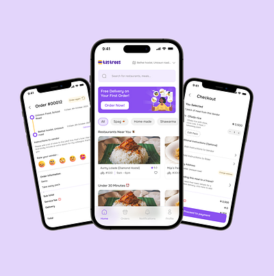 Tastrees - Food Delivery. mobile app ui design