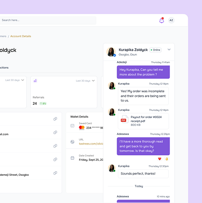 Backend Admin - Chat Support. admin dashboard messaging ui design