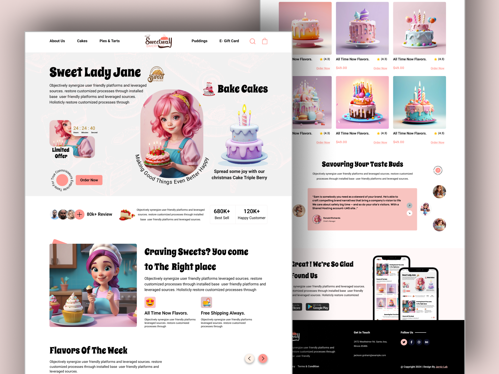 Delicious - Cake Shop Website Design 🎂 by Jarviz Lab || UI/UX Design ...
