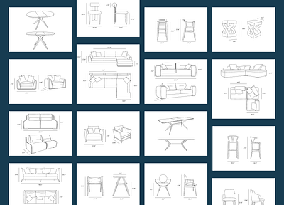 Furniture vector line sizes adobe illustrator furniture line sizes store vector