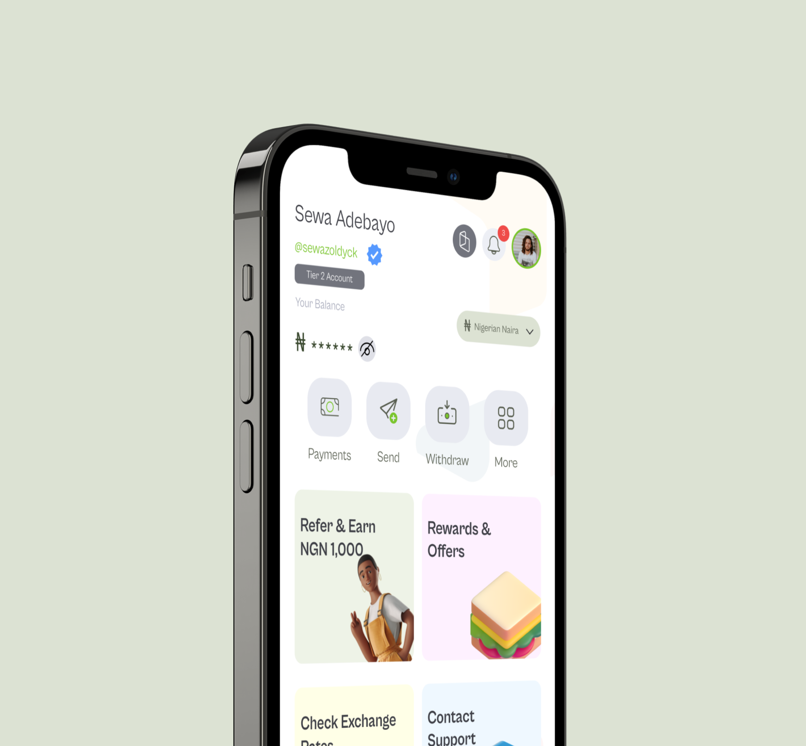 Fintech Homescreen - Mobile.
