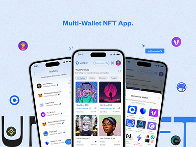 Multi-Wallet NFT App. crypto figma mobile ui design web3