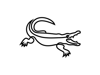 Crocodile aligator animal artwork branding crocodile icon illustration illustrator line logo logo designer mark monochrome monoline reptile simple vector