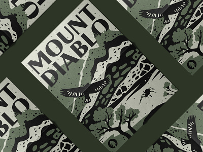 Mount Diablo - Illustration apparel appareldesign california colorpalette illustration limitedpalette mountain mountdiablo neutrals poppies poster type typography