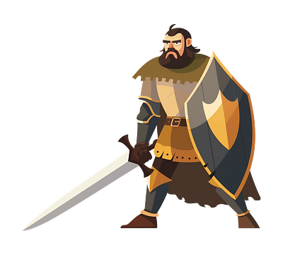 Warrior #1 design graphic design ill illustration medieval shield sword warrior