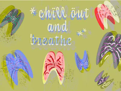 Illustration design - Chill out and breathe. brushes calmdown calming card ideas chill out color palette healthy life style illustration illustration design nature nature lovers pastelcolors poscard ideas poster ideas slow down typo typography typographydesign