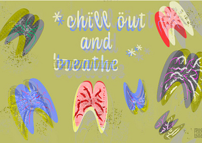 Illustration design - Chill out and breathe. brushes calmdown calming card ideas chill out color palette healthy life style illustration illustration design nature nature lovers pastelcolors poscard ideas poster ideas slow down typo typography typographydesign