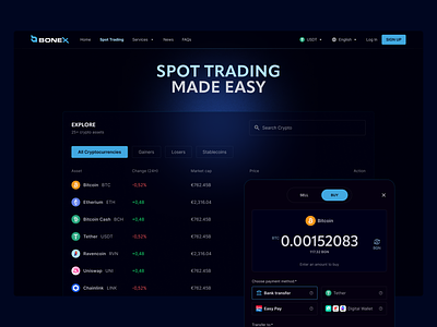 Spot trading made easy blockchain buy crypto crypto trading cryptocurrency dark ui sell spot spot trading trading