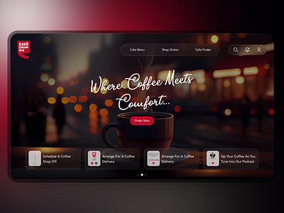 Cafe Coffee Day Website Hero Section adobe banner cafe coffee coffee shop cup design figma hero hero section illustration inspiration landing page mockup ui ux web web design webdesign website