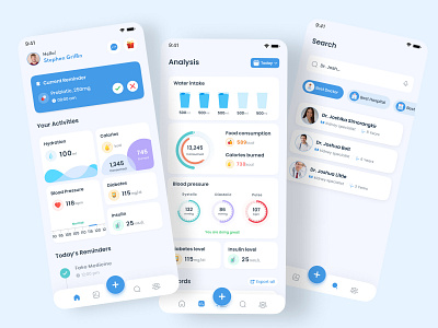 Health Tracker App gym app health app health tracker medical app tracker tracking ui ui design uiux ux uxui