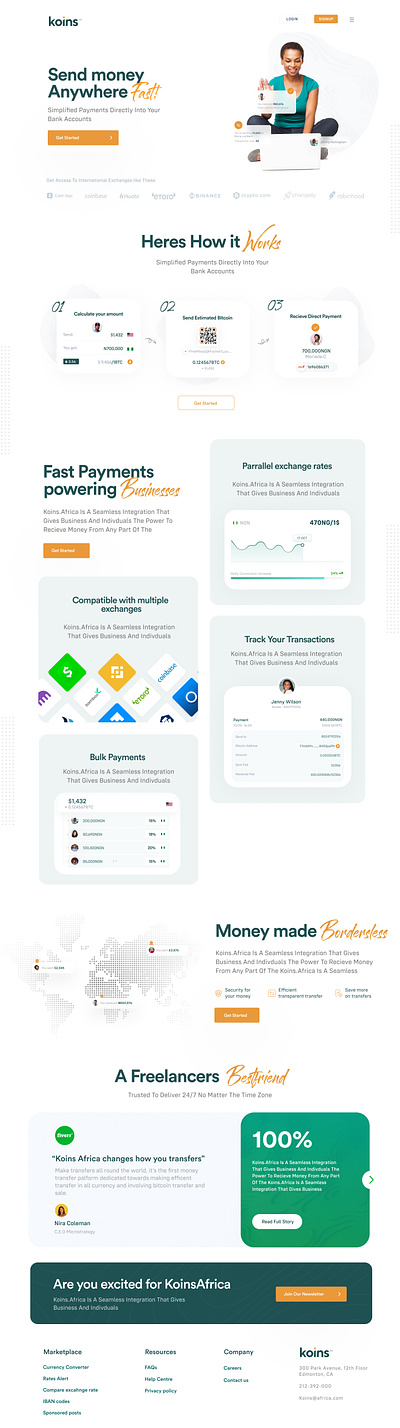 Simplified payment system homepage figma finance homepage ui