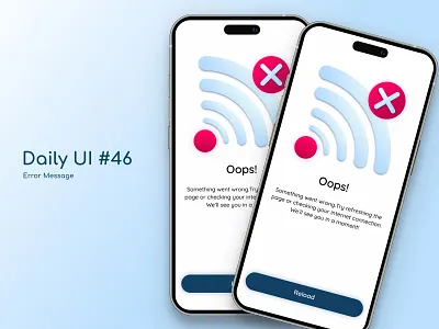 Error Message daily daily ui daily ui 46 dailyui dailyuichallenge design error error message figma no connection no internet ui