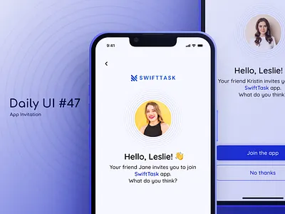App Invitation app app invitation app invite daily daily ui daily ui 47 dailyui dailyuichallenge design figma invitation ui