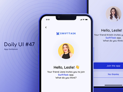 App Invitation app app invitation app invite daily daily ui daily ui 47 dailyui dailyuichallenge design figma invitation ui