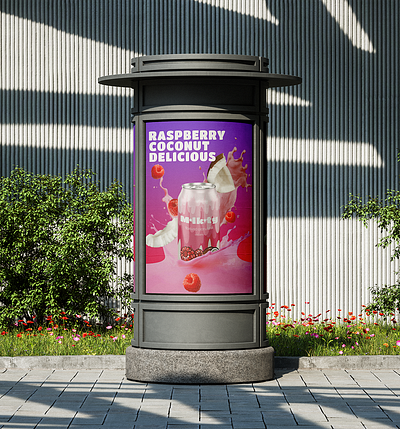 Coconut milk Poster design graphic design illustration mockup poster