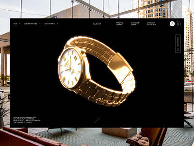 North Luxury Watches Website 3d animation branding ecommerce interface luxury motion page product shop ui ui design user experience user interface ux ux design watches web web design website