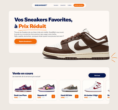 Ecommerce Landing Page - Sneakers app branding clothers design landingpage marketing nike productdesign shop sneakers ui user interface ux webstore