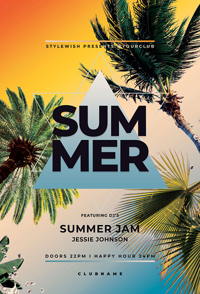 Summer Flyer beach creative download exotical flyer flyer design graphic design graphicriver poster poster design psd summer flyer template tropical