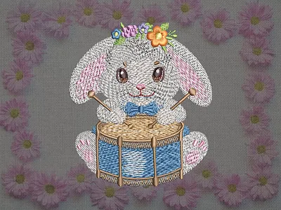 Easter bunny drummer machine embroidery design embroidery embroidery design embroidery digitizer embroidery digitizing embroidery digitizing company
