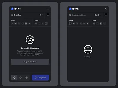 Iconly pro plugin for Figma — dark mode 🌚 clean colors design development figma minimal plugin ui