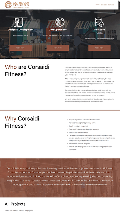 Corporate Gym Consultancy Website business design fitness gym squarespace web web design web development website