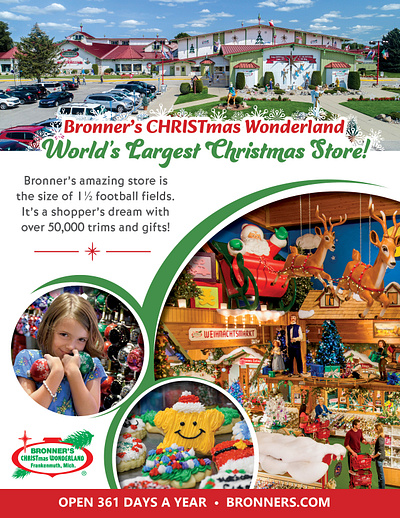 Promotional Print Ad - Bronner's Christmas Wonderland design designer graphic design indesign layout design