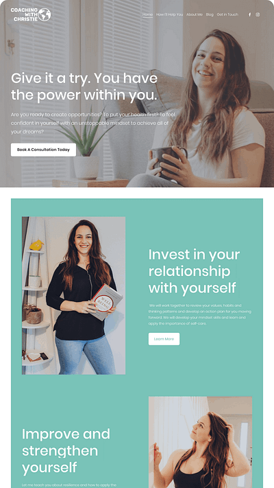 Life Coach Website business design life coach squarespace web web design web development website