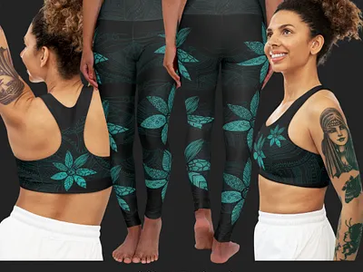 Ethnic, ornament black mandala graphic design yoga wear