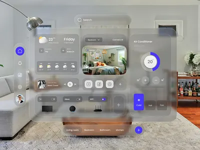 Vision Pro Insight - Smart Home spatialdesign uidesign uidesigners uidesigninspiration uiux visionos visionpro visionproui vr واقعیت مجازی ویژن پرو یوآی