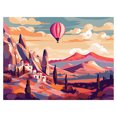 Cappadocia origanal painting cappadocia illustration painting pop art