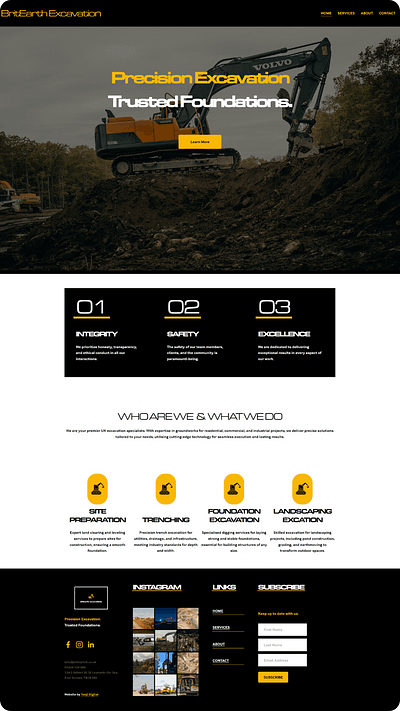 Excavation Company Website business design excavation squarespace web web design web development website