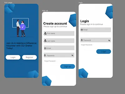 LOGIN AND SIGN UP PAGE graphic design ui uiuxdesign ux
