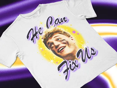 He Can Fix Us apparel design football lettering mccarthy merch outdoors shirt sports vikings