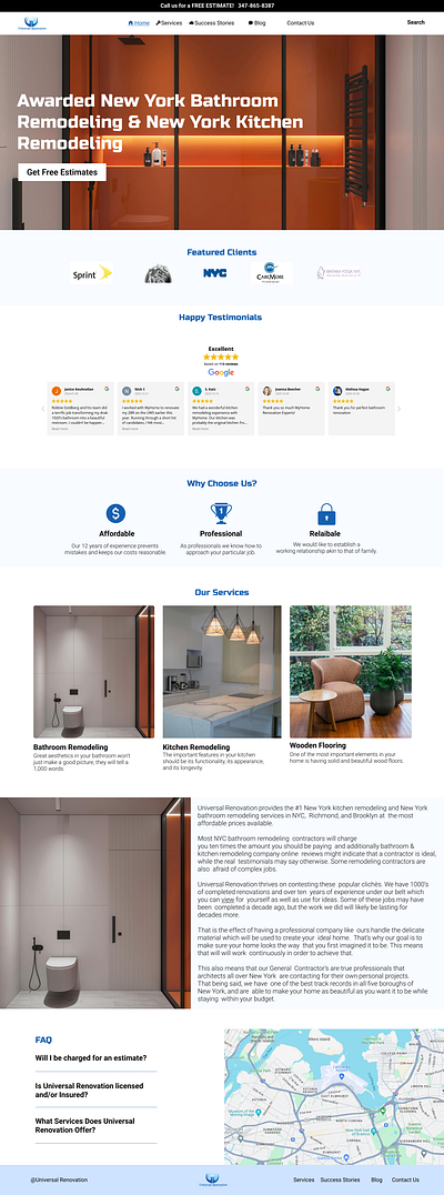 Interior design website landing page branding design framer graphic design interior design interior design website landing page redesign remodeling ui webflow website website development wordpress