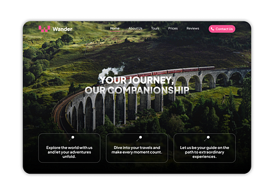Wander | Travel Website Design Landing Page landing page travel ui design uiux web design