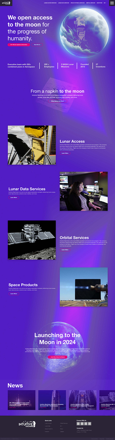 Space Company Website Mockup branding graphic design hero homepage logo ui ux web website