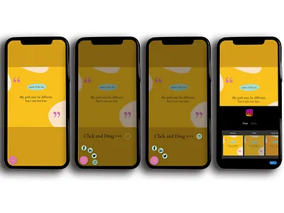 Share Button : Quote of the Day dailyui mockup ui