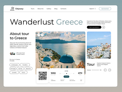 Tour to Greece website branding design graphic design greecetravel illustration logo travel ui ux uxui website