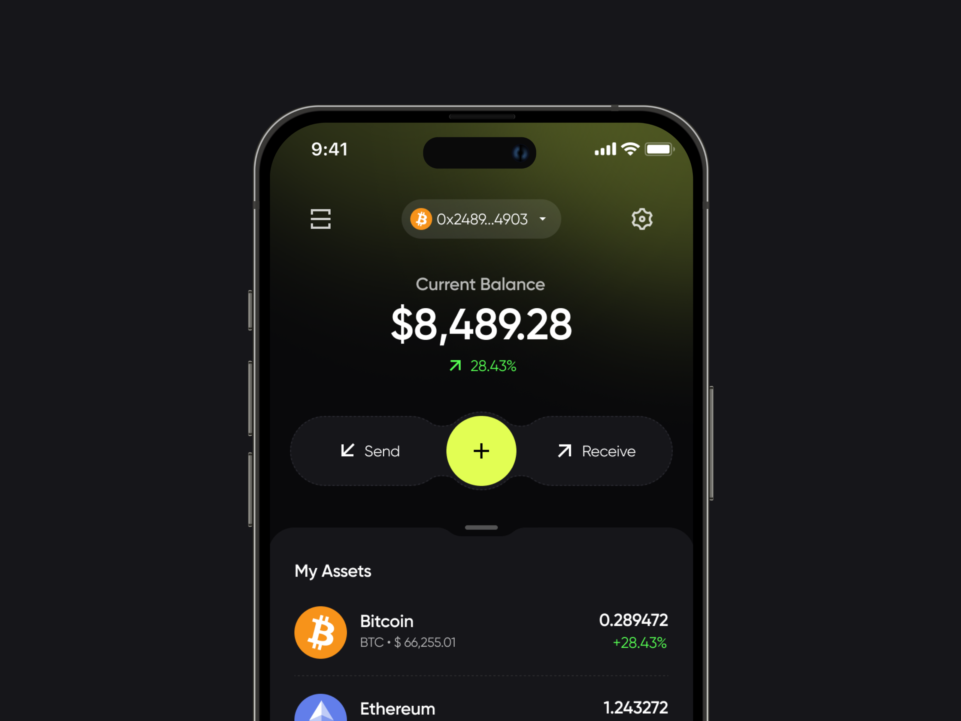 Crypto Wallet app UI by Nicholas Ergemla for Awsmd on Dribbble