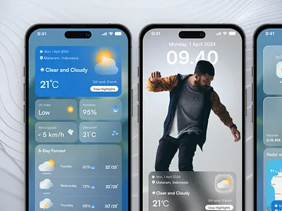 Weather App clean ui climate cloud forecast glass ios minimalist mobile mobile app mobile waether sun temperature thermometer transparant ui ui design uidesign uiux weather wind